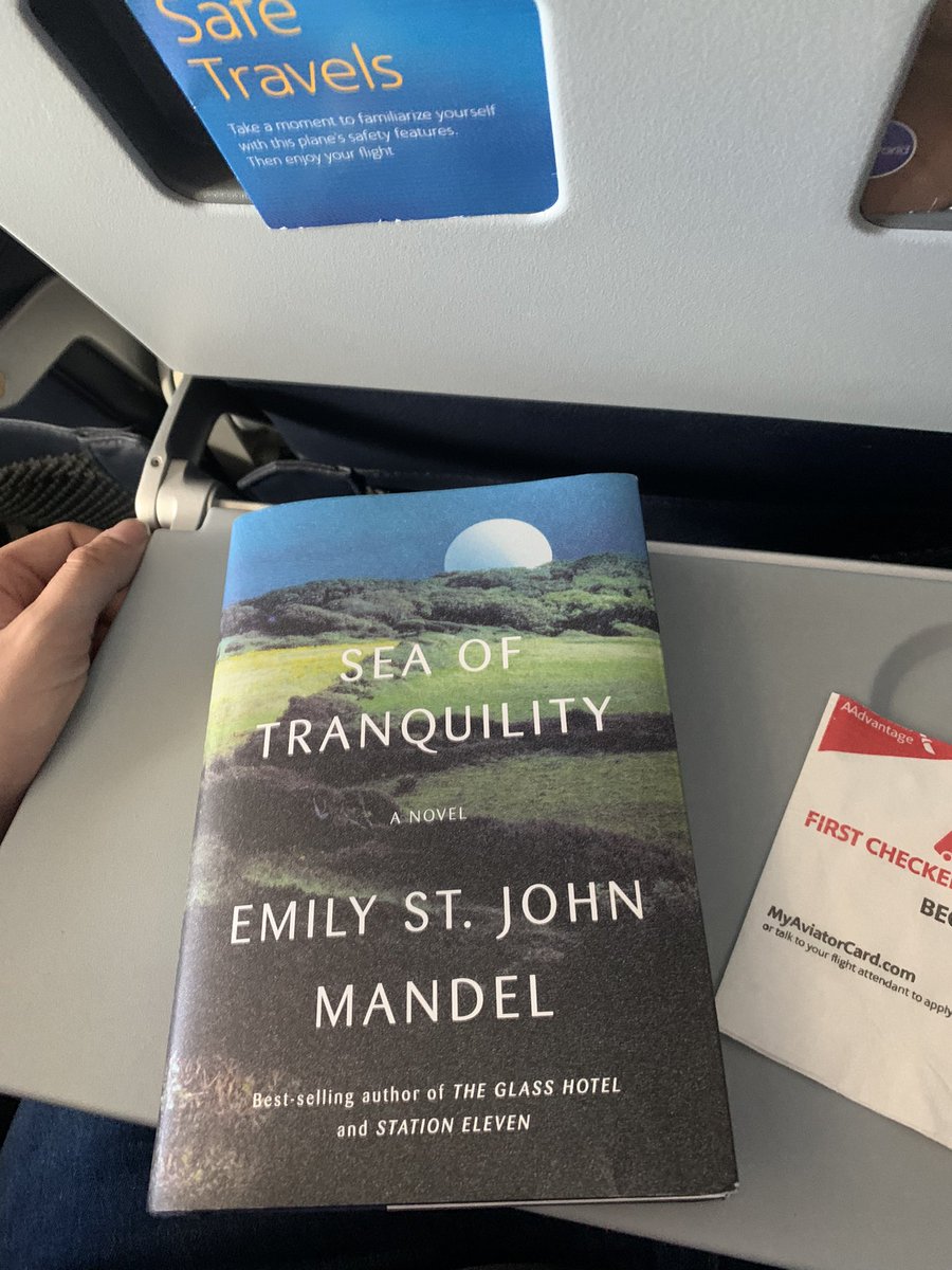 Flight reading. #seaoftranquility #emilystjohnmandel #amreading #WritingCommunity #writerscommunity #writer #readertoo