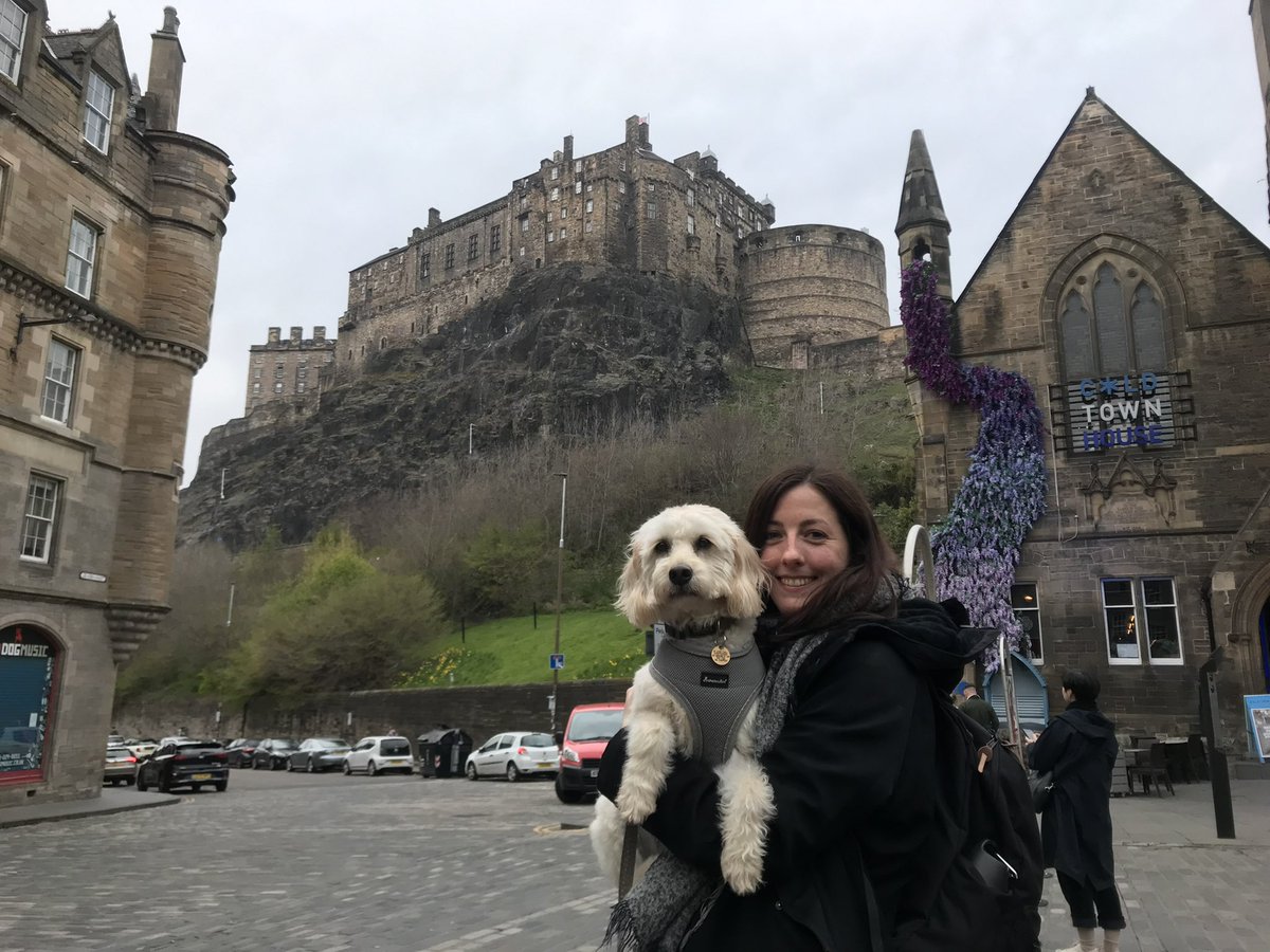 KAA_Tilly's tweet photo. My very first trip out of England! 🏴󠁧󠁢󠁳󠁣󠁴󠁿 #Edinburgh #Scotland #DogTravels #Labradoodle #EdinburghCastle https://t.co/m3peLuchU2