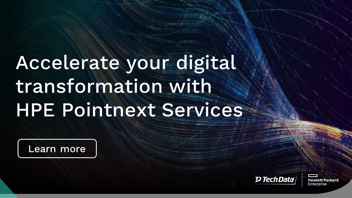 TechData_HPE's tweet photo. Stay ahead of what’s next in the world of IT with @HPE_Pointnext Services and enable your customers to optimize their IT & #cloud operations, so they can focus more on their business. Learn more: https://t.co/zZmbXbm7F6
#HPEPointnext https://t.co/BWNXS2gRms