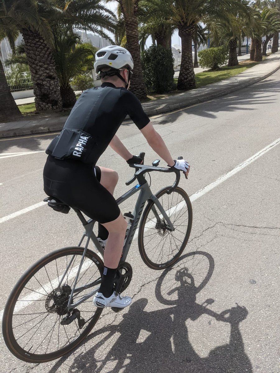 KStone234's tweet photo. The lad had a tootle out to Port Andratx today for lunch - recovery ride 🚴‍♂️😜 @rapha #majorca #MBC 💛🖤@DerventioeXcel https://t.co/D4Jhm7F8Cg