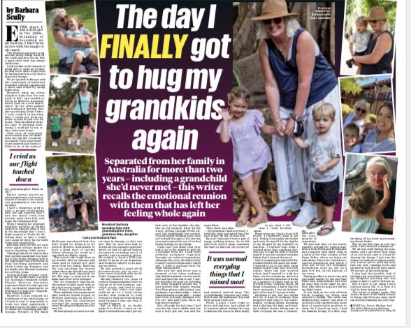 barbarascully's tweet photo. Delighted to have been asked to write about THE BIG REUNION in Perth by @irishdailymail. Feature appeared in yesterdays paper. I shudda brought back some of the Aussie heat. #reunion #longdistancefamily https://t.co/nSeR6YgHXg