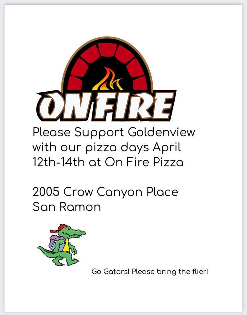 FundGator's tweet photo. Don’t forget to support #GoldenView and the #GatorFund by dining out the 12th~14th 🍕 ⁦@view_elementary⁩ ⁦@SRVEForg⁩ https://t.co/vfTCVoh4vZ