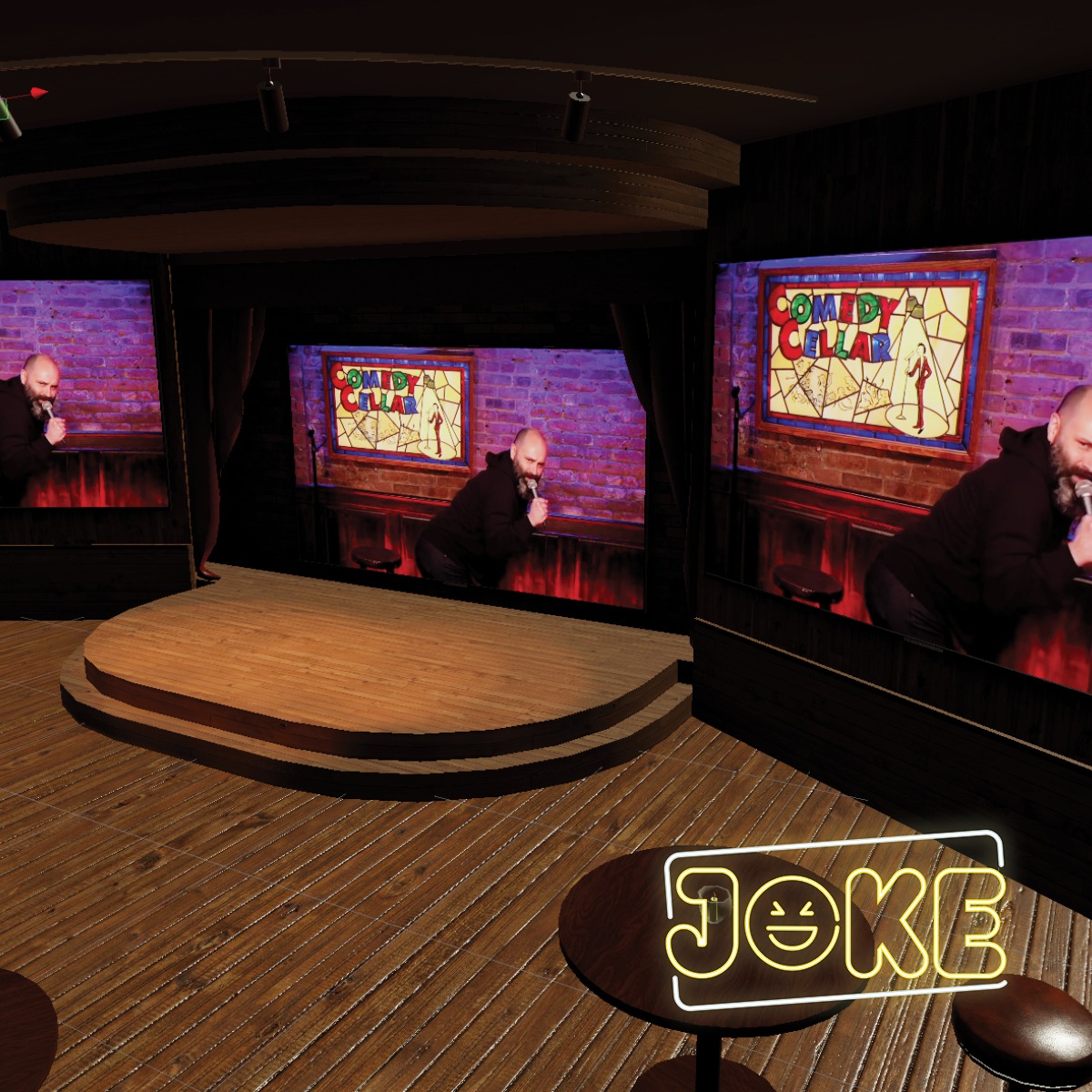 JokeCommunity's tweet photo. 8 clubs and counting! - Here's an image of some of them so you can have a look. 

Exciting to see the community growing week on week, can't wait for what is coming in the next 30 days! :O 

#comedy #comedyclub #standupcomedy #vr #virtualreality #metaversecomedy #crypto #nft https://t.co/LUQNQDR3Dl