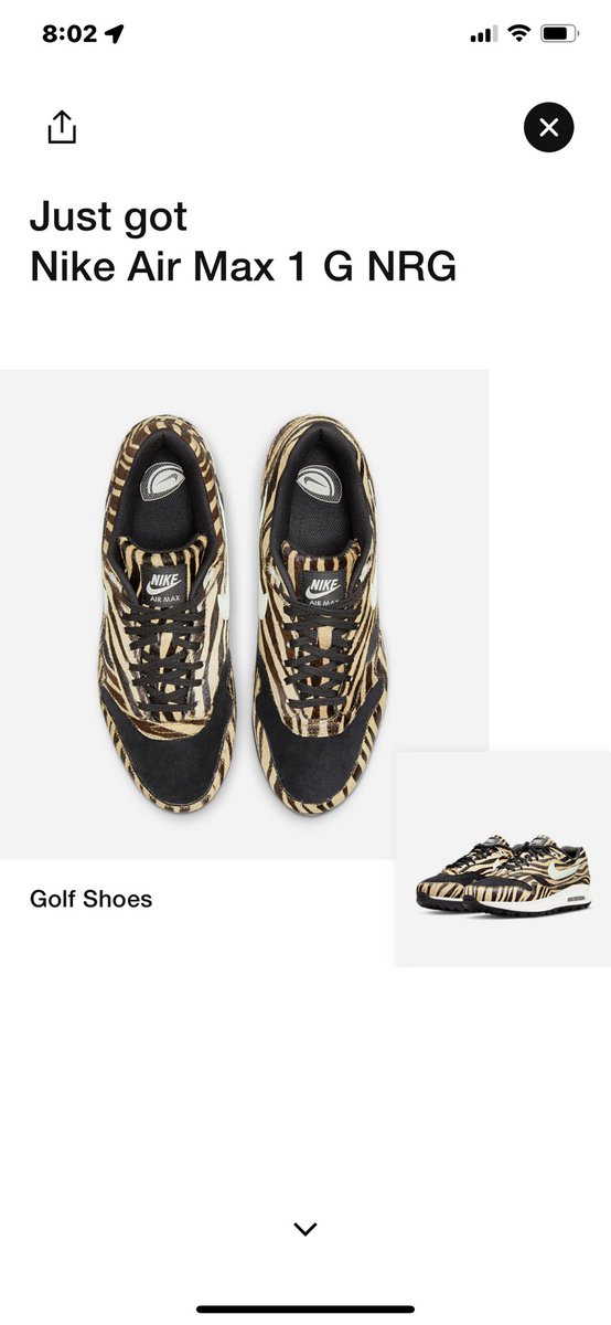 Cool_Mo45's tweet photo. You seen how I do…. an now we got another 1 - LITERALLY. ⛳️ 🏌🏾‍♂️Air Max 1 G/Animal Pack (this was the one I HAD to get) pickup secured! 📦 🐆 …feelin majorly blessed 🥹 ThankYou @nikestore @LexxDaTurtle @CoachTBriggs @twotimesprime @Solesearching5 @deezle148 #OGstayFly https://t.co/i1Gl45QQvK