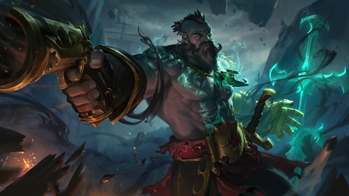 LeagueOfLegends's tweet photo. Yarrr! It be Gangplank the Betrayer &amp; Sea Dog Yasuo 🌊🏴‍☠️ https://t.co/kYQUOt8mfl
