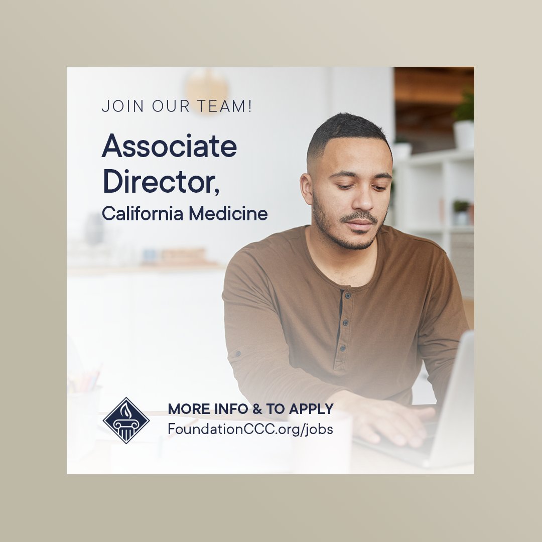 #JobAlert: We’re hiring an Associate Director to join our Cal Med team. If you enjoy engaging stakeholders in support of programs for URM pre-med students, and have experience in data analysis, we’d like to talk with you! #ApplyNow: bit.ly/foundationcccj… #nonprofitjobs