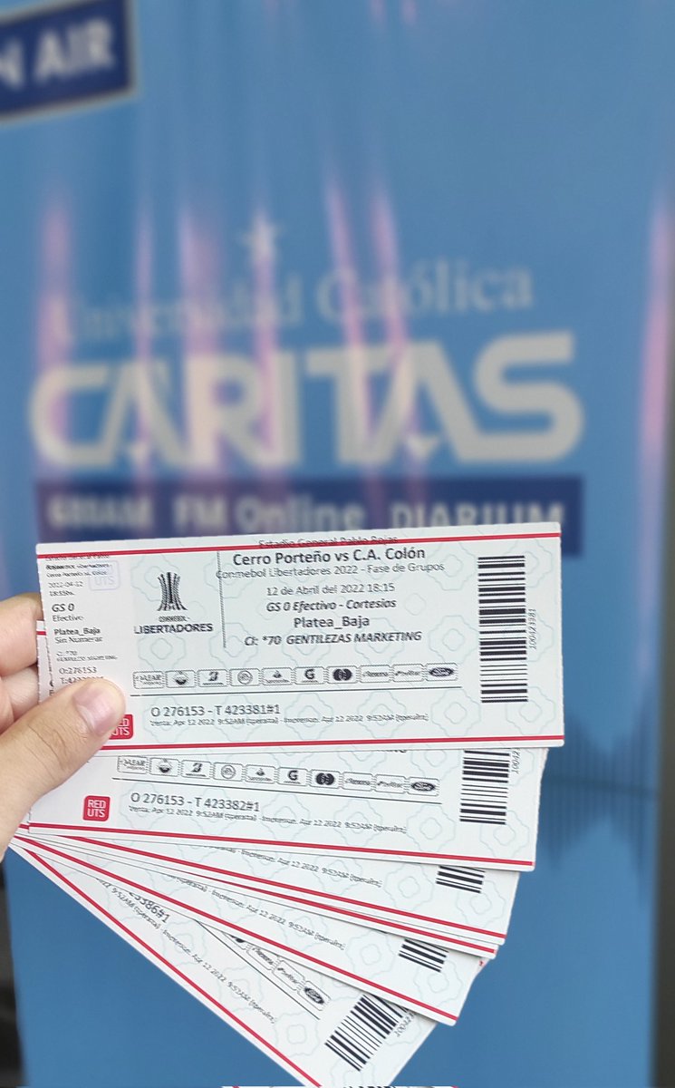 💥 SORTEO 💥

🤩 Radio Cáritas UC te lleva al partido entre <a href="/CCP1912oficial/">Club Cerro Porteño</a> vs. Colón de Santa Fe en la #NuevaOlla 

¿Cómo participar? 
✅ Dale RT y etiquetá a un amigo
✅ Comentá #RadioCáritasSorteo 

⚠️ No te olvides dejar tus 3 últimos de C.I. Anunciamos ganador a las 15:30