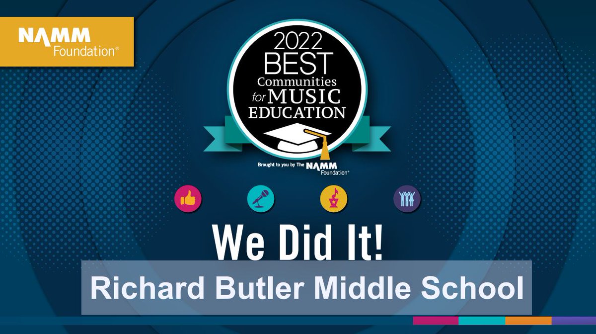 RBS_Bulldogs's tweet photo. Congrats Bulldogs! RBS has been named a @NAMM 2022 Best School in Music Education. Special thanks to our supportive BOE, superintendent, families, &amp; staff. Ms. Lowndes &amp; Ms. Bocchino bring such a contagious commitment &amp; love for music that our students can't resist. Great job! https://t.co/2GgAVlzYGH
