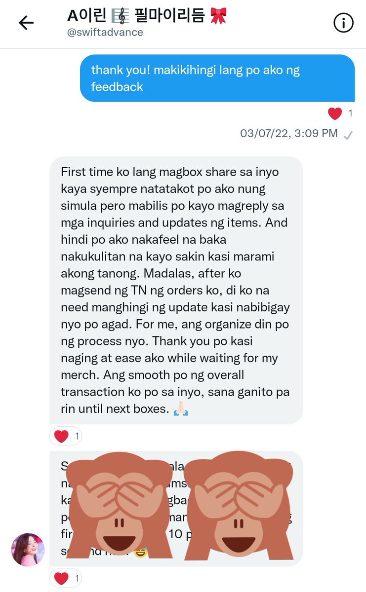 purpleballoonph's tweet photo. Another feedback from our suki sa aming KR box sharing service. Thank you so much po! #PBPProofs #PBPBudols https://t.co/AYi8H9aP22