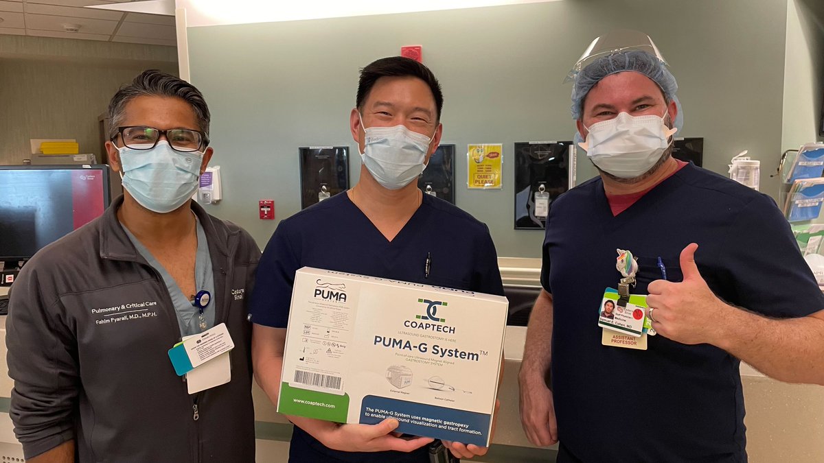 CoapTech's tweet photo. CASE ALERT - First PUG completed! Congrats to Drs. Wang, Cohen, Pyarali, and the clinical team out in Los Angeles, CA. #ultrasoundgastrostomy #TPUG https://t.co/dIwehvtMir