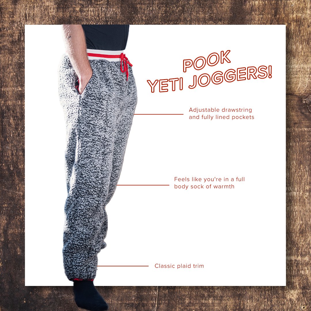 Cozy, stylish, moisture-wickingly dry - your only worry when wearing our POOK Yeti Joggers is making sure your arms feeling jealous of your legs. Order today at pook.ca