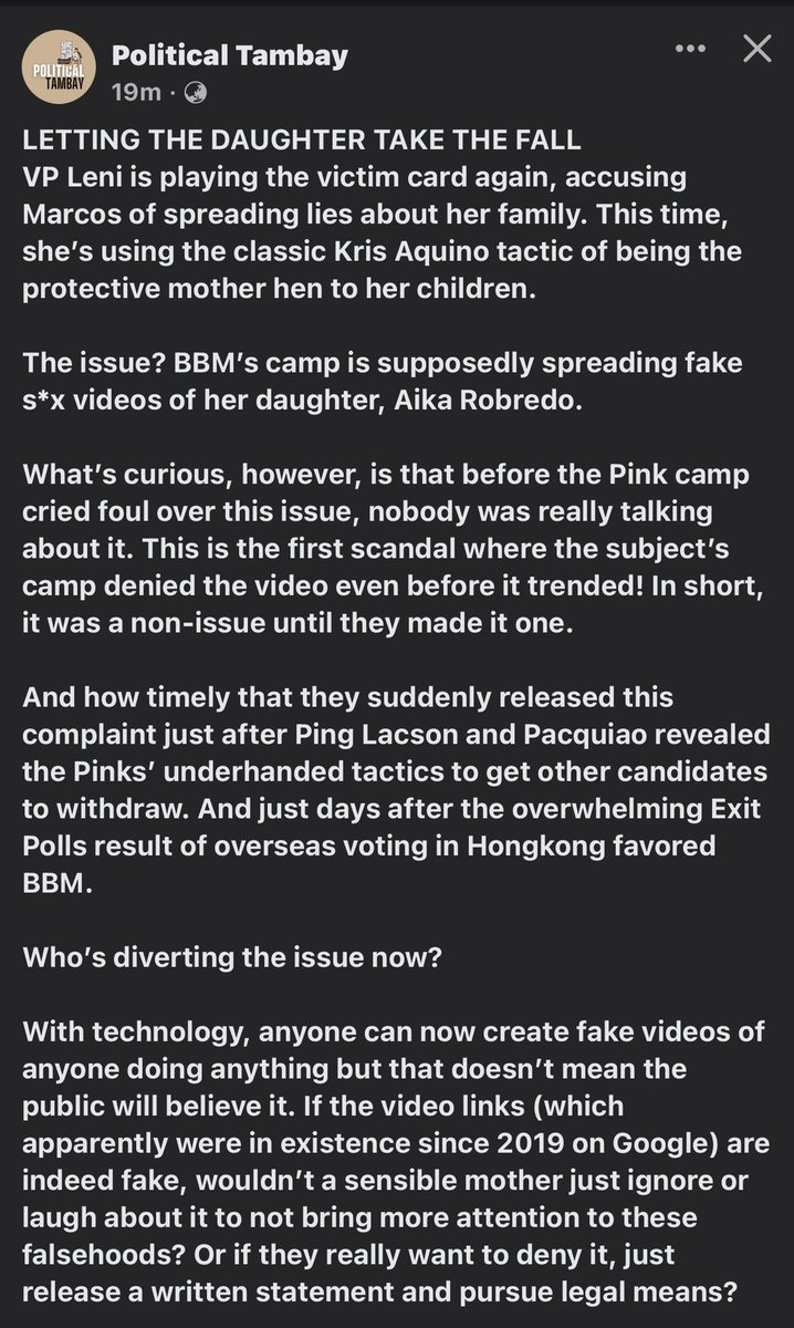 DaddysGirlPH's tweet photo. Shame on you, @lenirobredo for making your eldest daughter @aikarobredo take the fall. 

Greed and ambition, at the expense of your own child. 🙄

CTTO : #PoliticalTambay https://t.co/tXmW3MV3ZX
