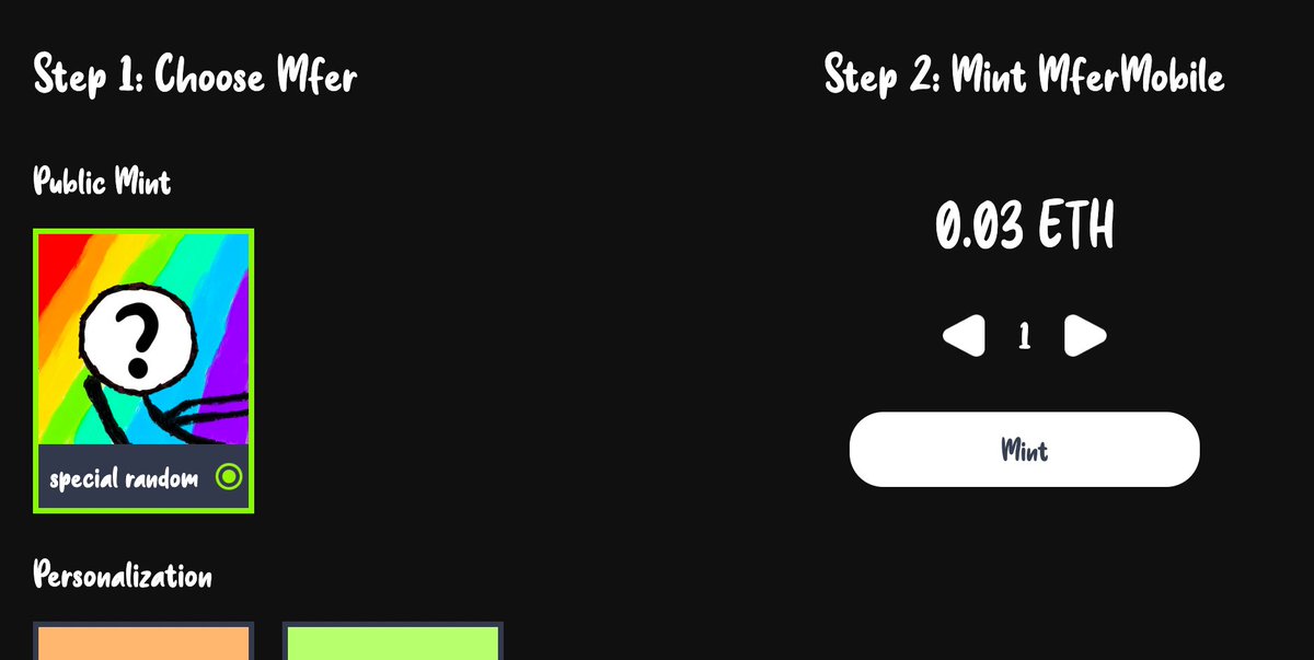 mfermobile's tweet image. Updates! Our team have build a new minting page for those who like simple experience: Connect wallet, Choose mfer, Mint! 
mfermobile.com/easy-mint
It also supports more wallets!