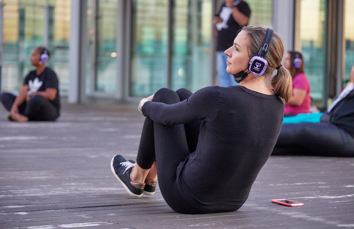 CTICC_Official's tweet photo. #SecretSunrise hosted a silent guided dance and meditation session on our Mountain View Terrace this morning. The session included a variety of mindful practices, including meditation, breathwork, movement and dance while overlooking the Cape Town skyline. #CTICC @WTM_Africa https://t.co/1JPcNGJf0N