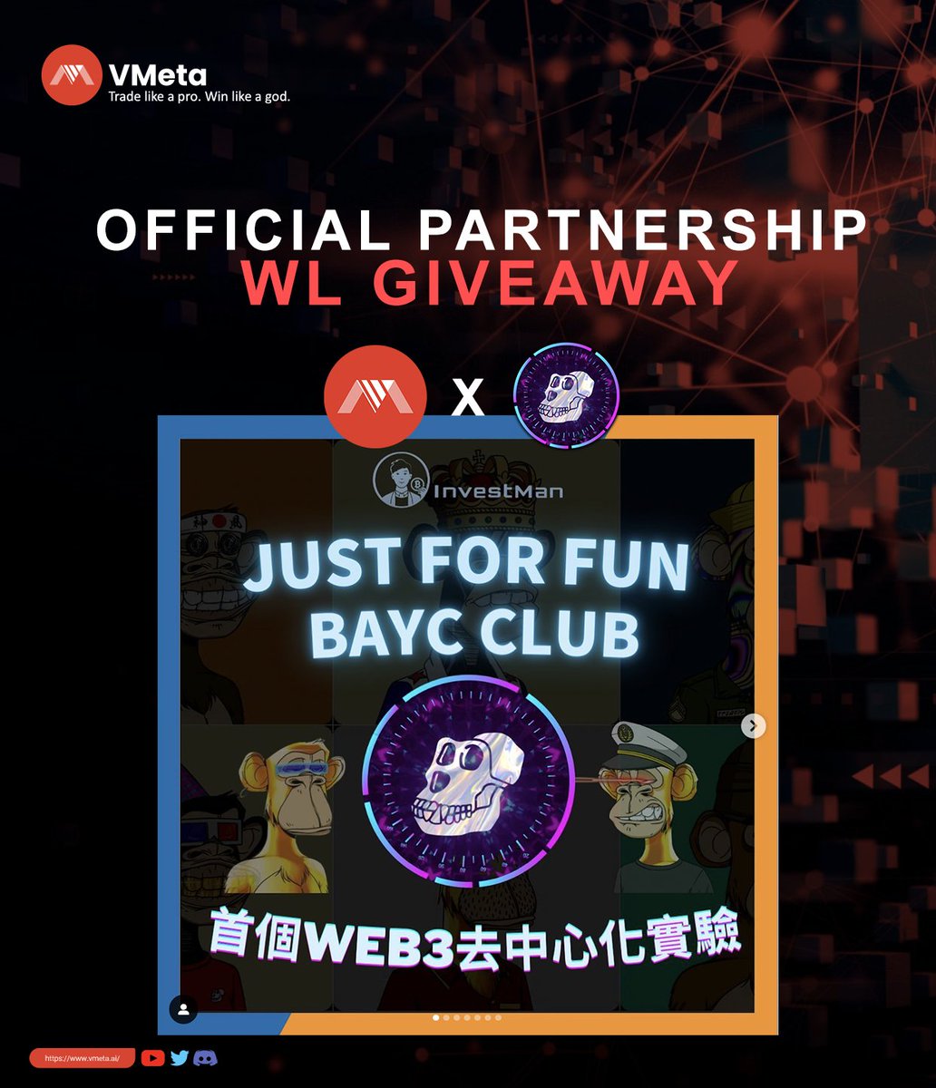 VmetaNFT's tweet photo. @investmansky Official Partnership
#NFTGiveaways 😍

https://t.co/zjQgJBWZ5U https://t.co/VIfSjLO916