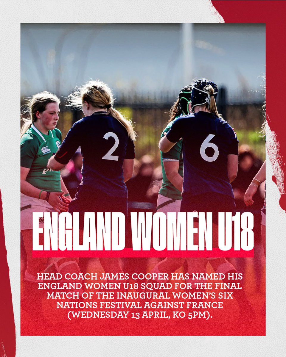 England Women U18 will take on France tomorrow with kick off at 5pm 📺

You can watch the match live on our website and on our Facebook page 🙌

Team news here 📲 bit.ly/3LPYs78