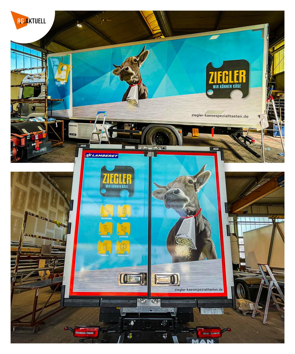 Oh la vache ! Une décoration immanquable pour ce porteur #MAN frigorifique Frigoline HD -réalisé par notre agence Lamberet Services Erfurt en Allemagne.
#Lamberet #Deutschland #Ziegler #Frigo #Thermoking #LKW #Transport #Logistique #VielGrussYvonneUndThomas