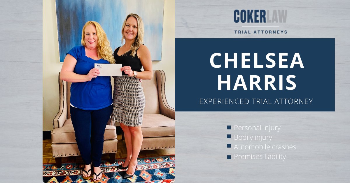 Experienced #CokerLaw Trial Attorney Chelsea Harris specializes in personal injury and wrongful death cases resulting from automobile crashes and premises negligence. You need a force fighting for you, and with15 years and 40 verdicts, she will battle it out for you.