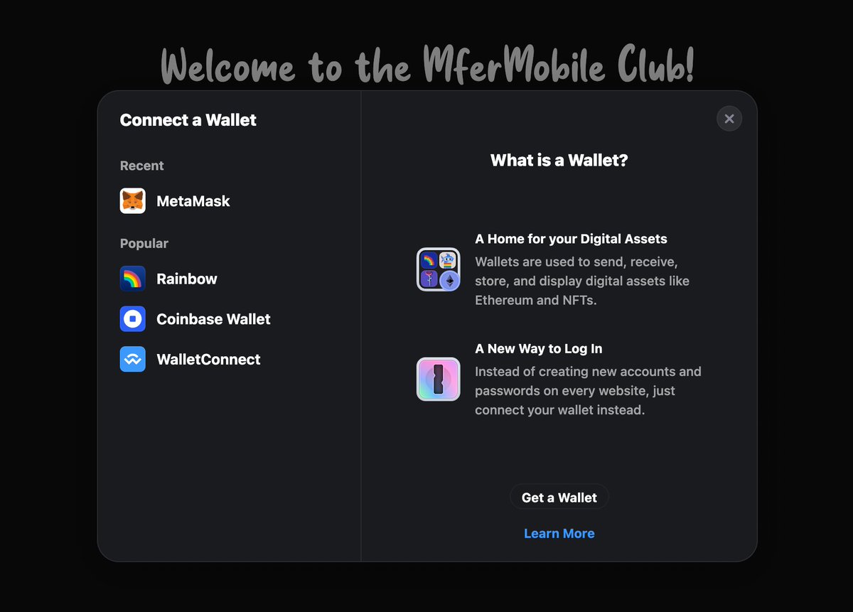 mfermobile's tweet image. We're using rainbowkit by @rainbowdotme @nickbytes, the UI is really user-friendly.