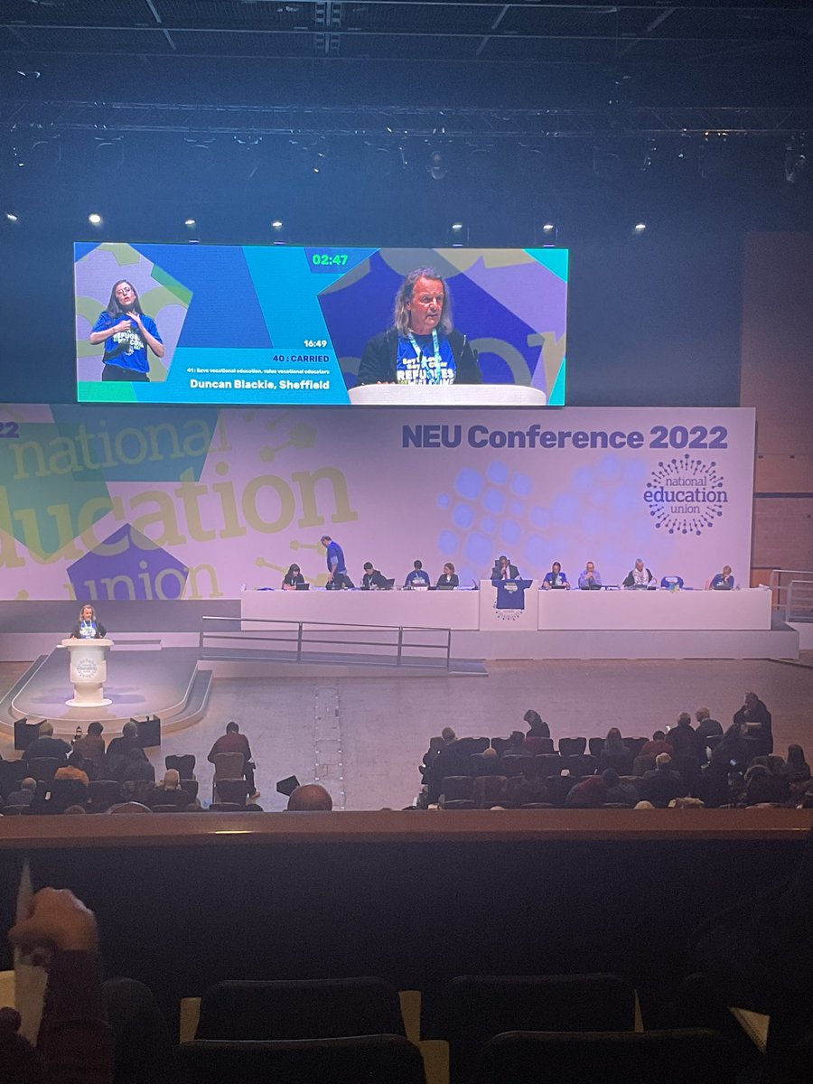 NEUCambs's tweet photo. Motion 41 - Save vocational education, value vocational educators proposed by Sheffield #NEU2022 https://t.co/vGF7302etr