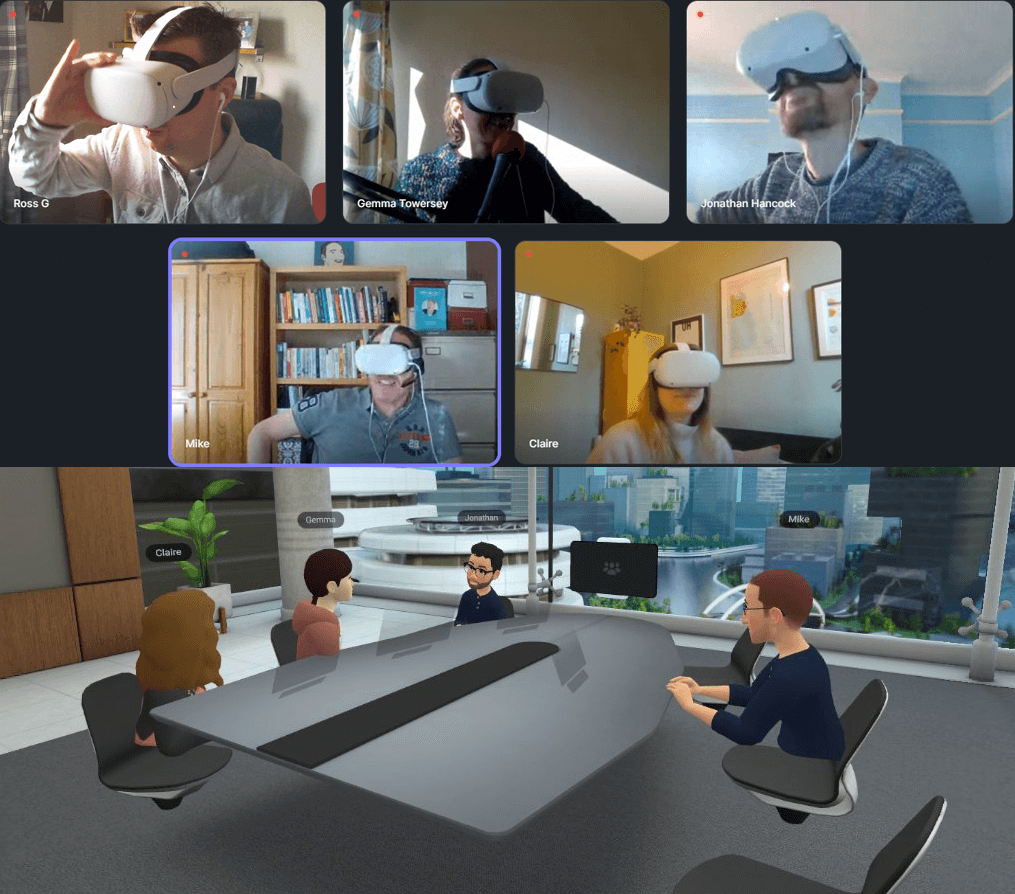 MindToolsFB's tweet photo. In a first for #TheMindToolsPodcast, @gemmatowersey, @MikeShawLD, @J_B_Hancock and @claireisdigital  are coming to you this week LIVE FROM THE METAVERSE.

Listen to the episode to find out about their experience of meeting in Virtual Reality 👉  https://t.co/9bKskiYwMT https://t.co/NvjpIOvM2q