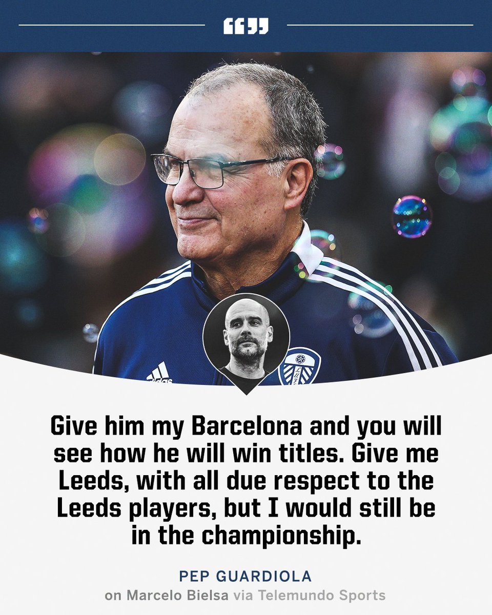 ESPNUK's tweet image. Pep Guardiola knows how special Marcelo Bielsa is 💙