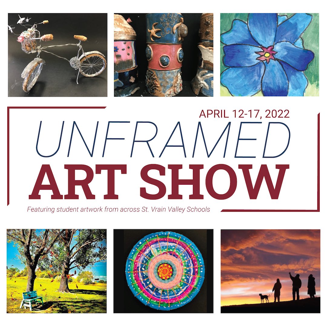 Today’s the day!! After two years we are so excited to bring the Art Show back in person and we hope you’ll join us in celebrating our amazing student work. The event is FREE at the Boulder County Fairgrounds April 12-17 10AM-8PM daily. See you there! 🎉#SVVSDArt