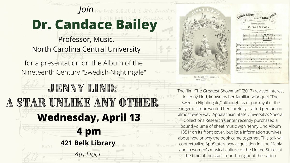 Tomorrow, 4/13, Dr. Candace Bailey  will be presenting about 