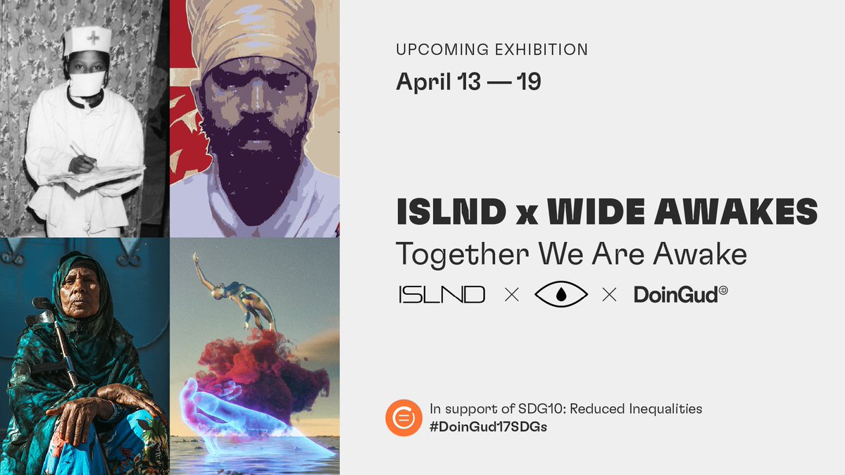 wyattgallery's tweet photo. Super excited to announce our first NFT exhibition!! Curated by @AnyadeRogue and myself on behalf of @IslndNFT and @WideAwakesDao. It drops tomorrow at 12pm EST on @DoinGudHQ and supports @UN & @EveryShelter #DoinGud17SDGs #caribbeanNft #wideawakes @forfreedoms https://t.co/JxpAfqg0Xt