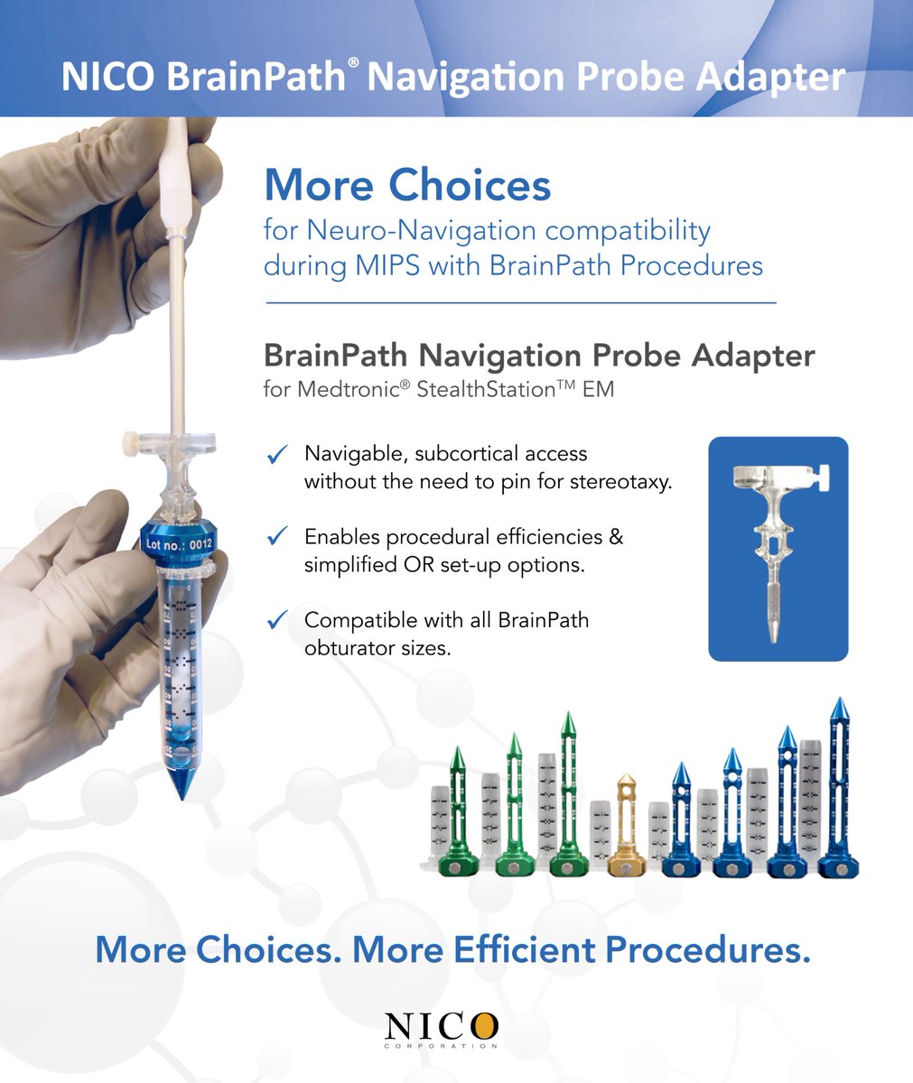 NICONeuroCorp's tweet photo. When the TIME TO INTERVENTION matters most. Learn more about simplified OR setup choices with EM Navigation during #MIPS with #BrainPath procedures. #neurosurgery #innovation #NICOSystemsSolution #share https://t.co/WJMssAZOdO