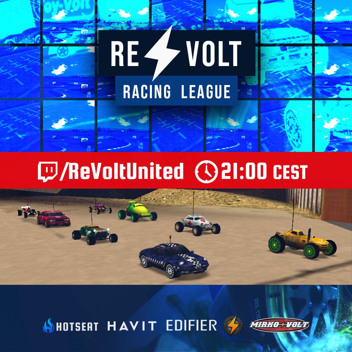 🔴 Today broadcast of 🏎️ Re-Volt Racing League will be on ⤵️
📺 twitch.tv/revoltunited
⏰ Start 21:00 CEST
...as always will be fun 🙃
#hotseatandfriends
