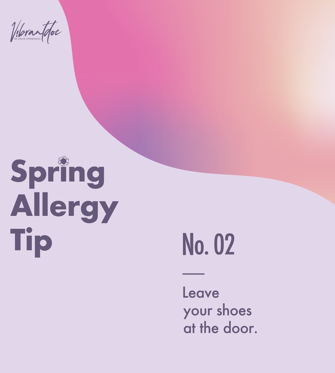 VibrantDoc's tweet photo. ☀️ For our second allergy tip, leave those shoes at the door! 

👡You can track in pollen on your shoes, so keep it out of your house by removing your shoes at the door and asking guests to do so, too. It’s nice to provide a variety of clean slippers or socks at the door. https://t.co/ASUv9zq9NN
