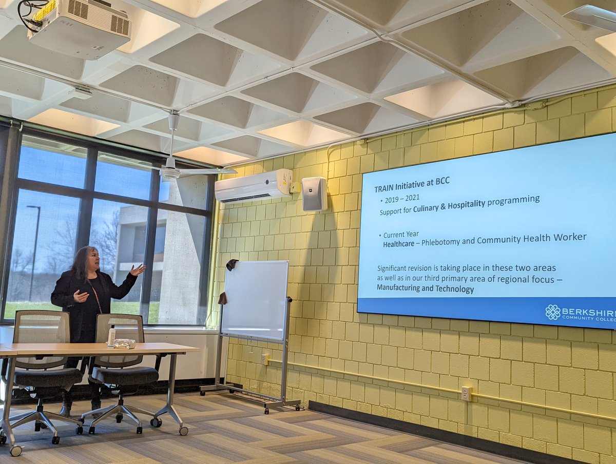 BerkshireCC's tweet photo. #MyBCC was excited to host the Berkshire County delegation on campus to present some of the College's budget priorities. It was great to have the #mapoli Berkshire delegation on site to talk about how we ensure our campus, our students &amp; our community thrive. #macommunitycolleges https://t.co/g2HnjkaiiB