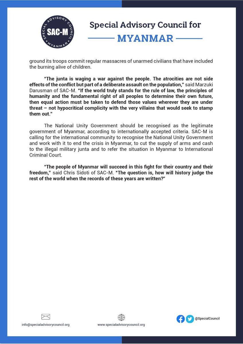 Instead of sending foreign ambassadors to meet with junta leader Min Aung Hlaing while his troops murder civilians &amp; burn villages to the ground, int'l community should recognise the <a href="/NUGMyanmar/">National Unity Government Myanmar</a> &amp; impose the 3 cuts on junta now.#WhatsHappeningInMyanmar 
➡️bit.ly/3vewF9E