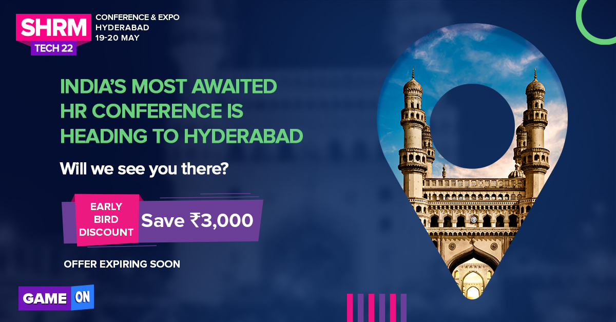 SHRMindia's tweet photo. Join us at the INDIA'S LARGEST HR CONFERENCE in Hyderabad this May 19-20. With more than 40 sessions and endless networking opportunities, SHRMTECH22 Conference &amp; Expo is an event you don’t want to miss. https://t.co/uFGBJv5WOm