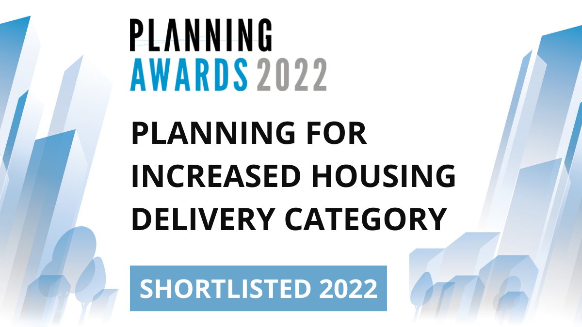 Congratulations to:

<a href="/ArcadisUK/">Arcadis UK</a>
<a href="/BerkeleyGroupUK/">Berkeley Group</a> - TwelveTrees Park
<a href="/Tibbalds/">Tibbalds</a> &amp; <a href="/AspinallVerdi/">AspinallVerdi</a> &amp; @UM_Streets
<a href="/UrbanIntelUK/">Urban Intelligence</a>

For being shortlisted in the #PlanningAwards Planning for Increased Housing Delivery category