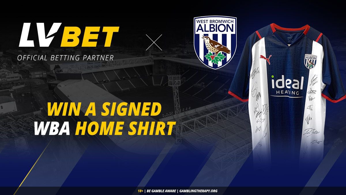 LVbet_com's tweet photo. ⚽️ WIN: A signed @WBA shirt and football in our latest competition ⚽️

To enter, simply ⤵️
⚽️ Follow @LVbet_com 
⚽️ Retweet this post 
⚽️ Predict the correct score for West Brom vs Blackpool on Friday

Details 👉 https://t.co/Ls6skSNGK2

Ends 3pm 15/4/22 | 18+ https://t.co/nYX1EMgJGe