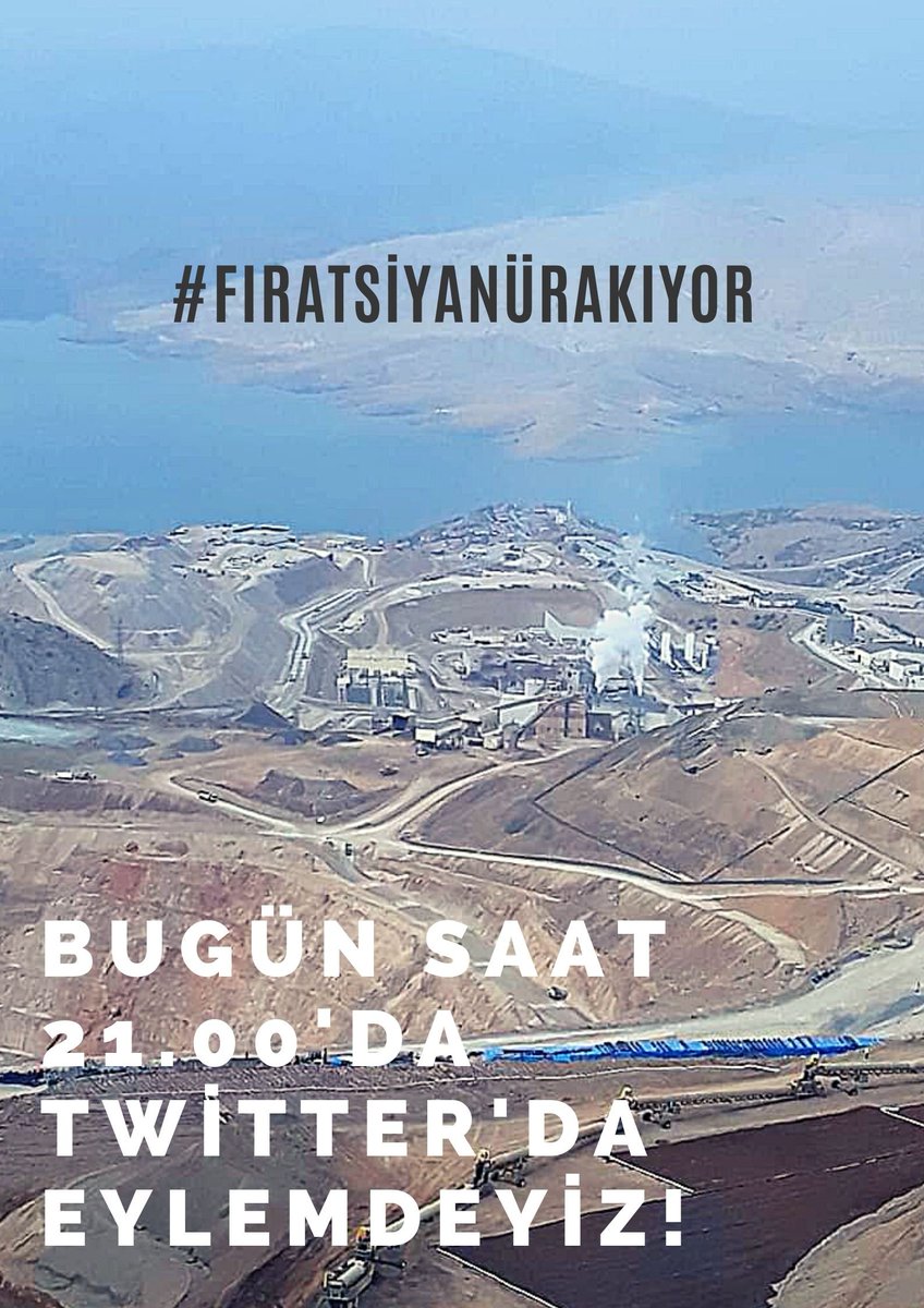 📢📢Bugün saat 21.00'da Twitter'da Fırat Nehri daha fazla zehirlenmesin diye, İliç'in sesi olmak  için eylemdeyiz! ⬇️⬇️⬇️