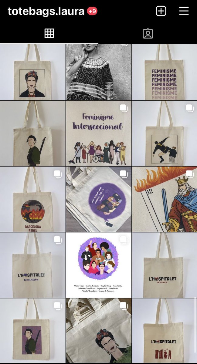 Hola💐 He començat un projecte nou q em fa molta ilu presentar x aquí✨ Faig bossetes de tela (les típiques tote bag) dissenyades per mi i a un preu assequible🥰 Podeu fer una ullada al compte d'instagram: totebags.laura 
agraeixo difu🌹