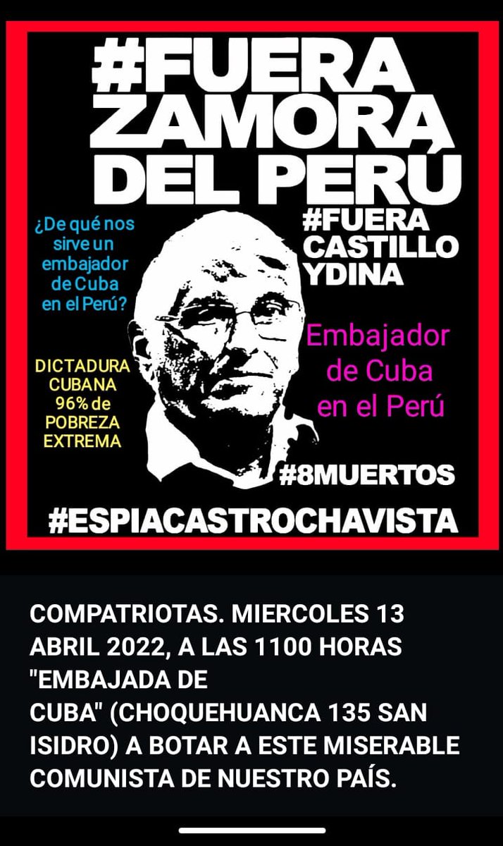 Obando11Susana's tweet photo. Mañana miércoles planton en la embajada de Cuba,votemos a los comunistas extranjeros de nuestro país 🤬😡 https://t.co/KmuLp6GV0f