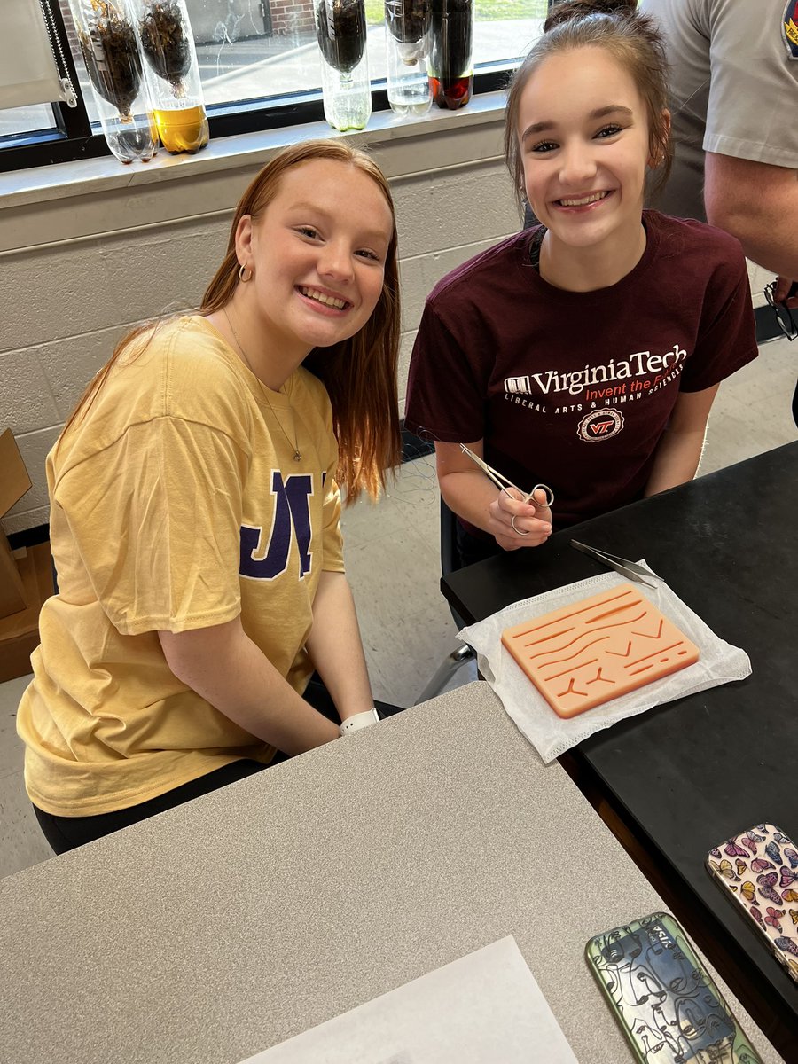 Suturing in Mrs. Gailey’s Anatomy class! <a href="/ShannonSButler/">Shannon Butler</a> <a href="/csmithcopeland/">Courtney Smith-Copeland</a>