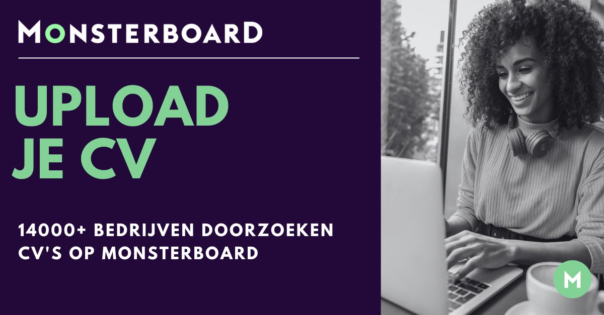 Upload je CV bij Monsterboard en laat de juiste baan jou vinden.
Upload je CV via: monsterboard.nl/upload-cv/ 
#vacature #cv #monsterboard #jobs #HR #recruitment
