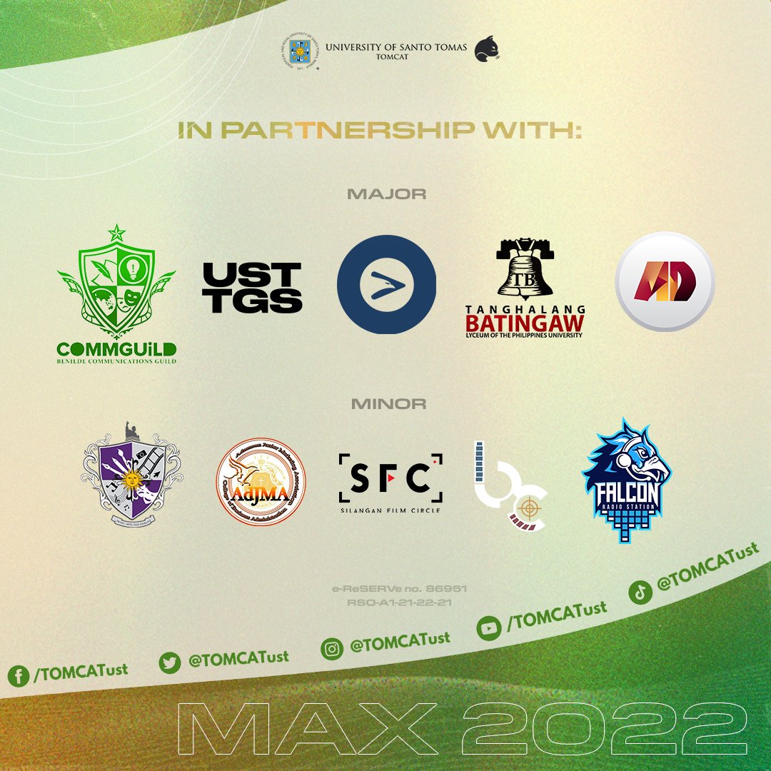 TOMCATust's tweet photo. Bringing #MAX2022 into life has been a great journey.
On behalf of TOMCAT - UST, we would like to express our gratitude to our partner organizations and sponsors who made this special event possible.
#PrimeOfInfluence https://t.co/D2MqHkQzOj