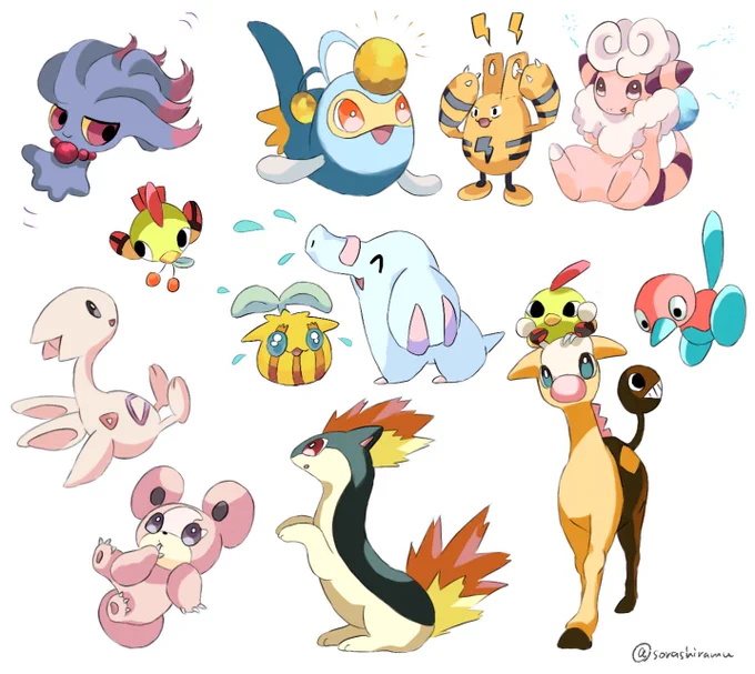 #ポケモン絵描きさんと繋がりたい
#絵柄が好みって人にフォローされたい 
地方絵で少しだけ便乗させてください☺️🤍 