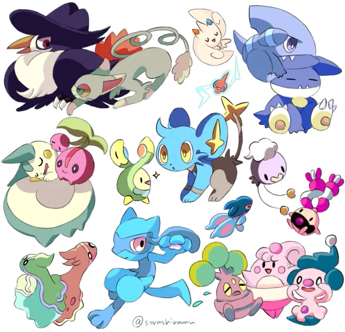 #ポケモン絵描きさんと繋がりたい
#絵柄が好みって人にフォローされたい 
地方絵で少しだけ便乗させてください☺️🤍 