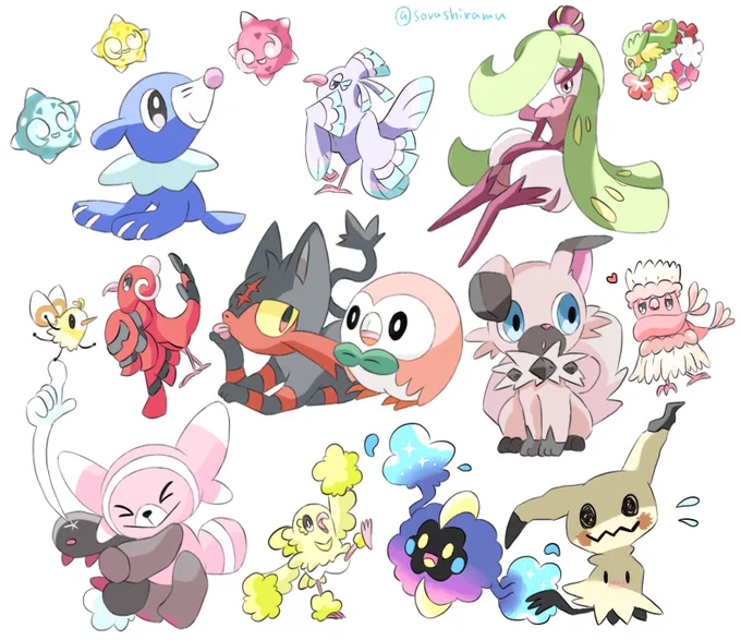 #ポケモン絵描きさんと繋がりたい
#絵柄が好みって人にフォローされたい 
地方絵で少しだけ便乗させてください☺️🤍 