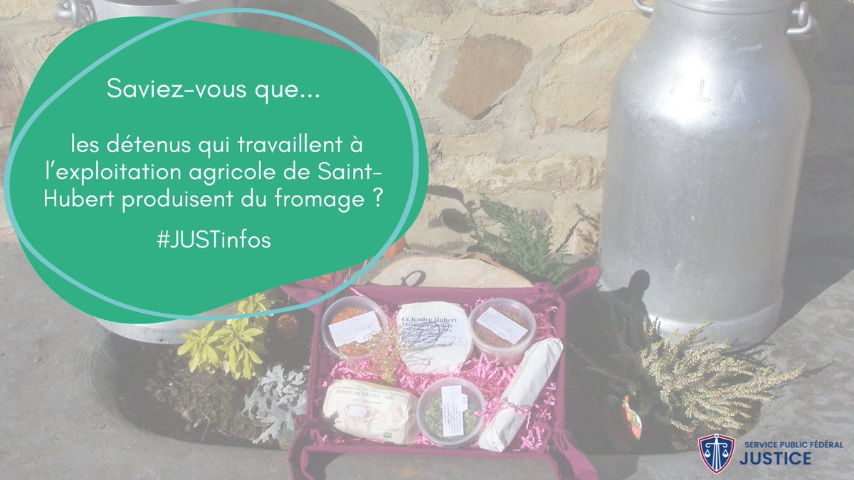 SPFJustice's tweet photo. Saviez-vous que les détenus qui travaillent à l’exploitation agricole de St-Hubert produisent du fromage pour les prisons et la grande distribution ? Le travail à la ferme permet aux détenus de se préparer à la vie hors de la prison. #JUSTinfos #cellmade #sensdeladétention https://t.co/OL9OQ6Cy5x