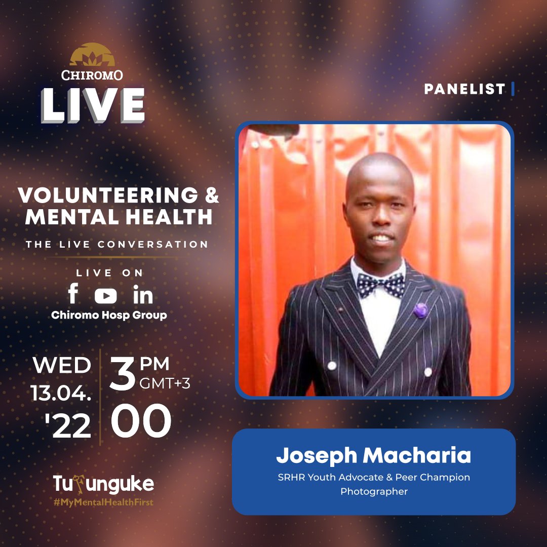 J_YouthAdvocate's tweet photo. Join me tomorrow as I talk about Mental Health &amp; Volunteering courtesy of @ChiromoHospGrp  and in coalition with other Mental Health Enthusiasts/advocates.
The session will be live on Facebook from 3pm.
@LVCTKe 
@NairobiYac 
@UnganoTena 
@BasicNeedsKenya 
@AKU_BMI 
@PJeckonia https://t.co/xfJnAKPXYy