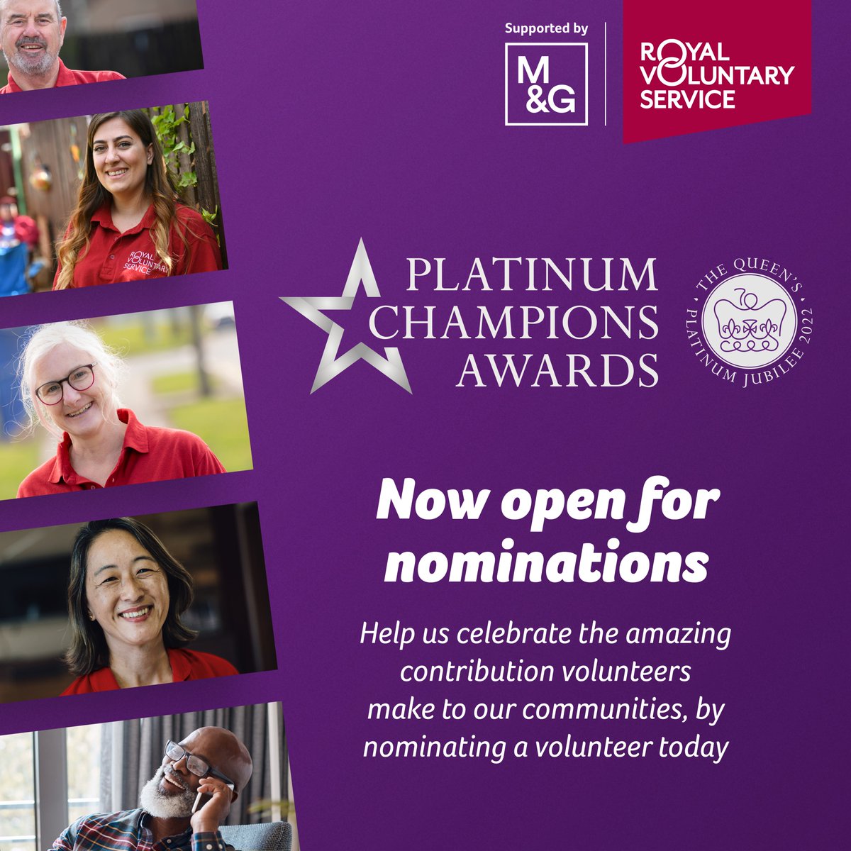 It’s not too late to nominate your #PlatinumChampion this Jubilee year! 🌟

Whether they volunteer for an organisation or shop for a neighbour down the road, the Platinum Champion Awards celebrates those dedicated to making a difference to their community. bit.ly/3E0k6CK