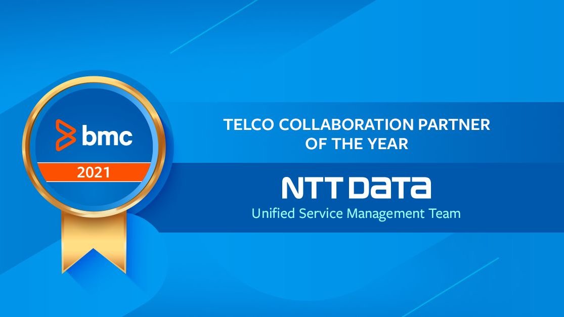 BMCSoftware's tweet photo. Congratulations to the @NTT_DATA_UK VMO2 Unified Service Management Team on winning the BMC Collaboration Partner of the Year 2021 Award in the Telco space. 🥳🥳🥳

#BMCRecognition #Telco #UnifiedServiceManagement #transformation https://t.co/i4kS7APZ4d